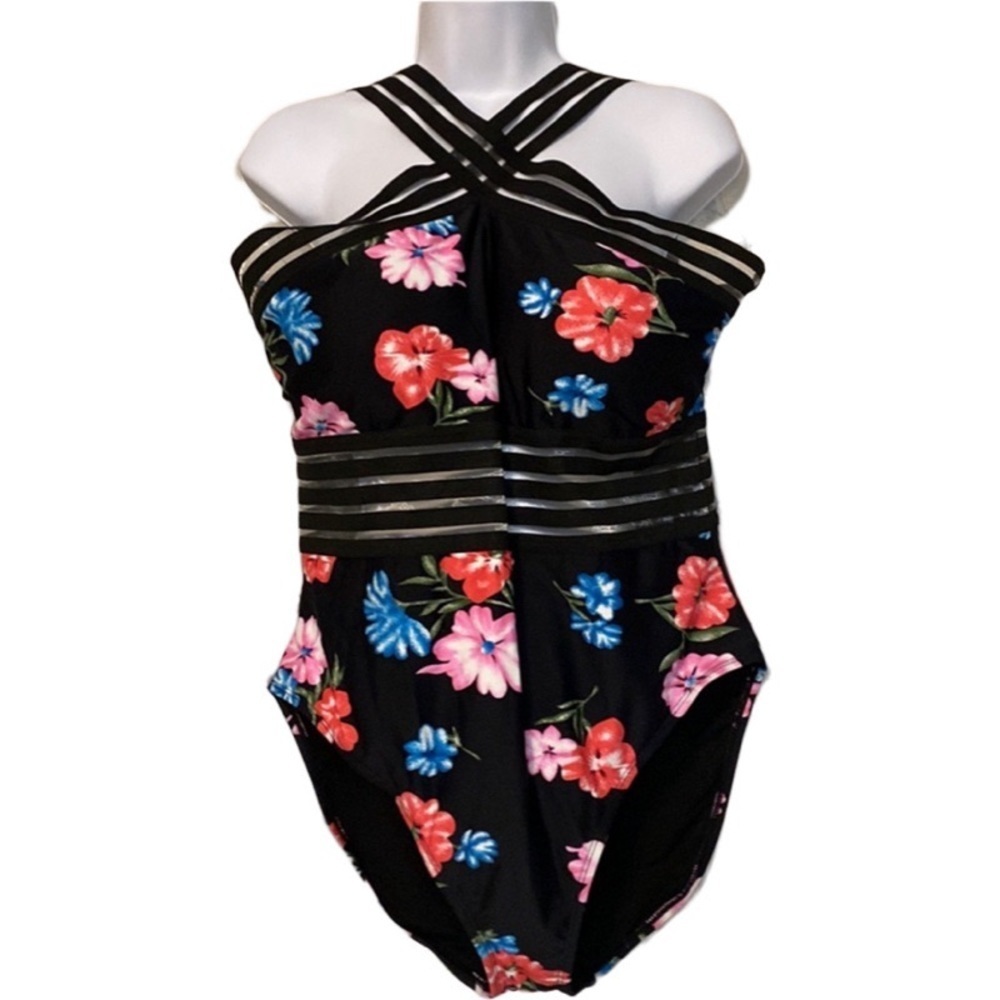 - Hilor
Women's One Piece Swimwear Front Crossover Swimsuit size 16